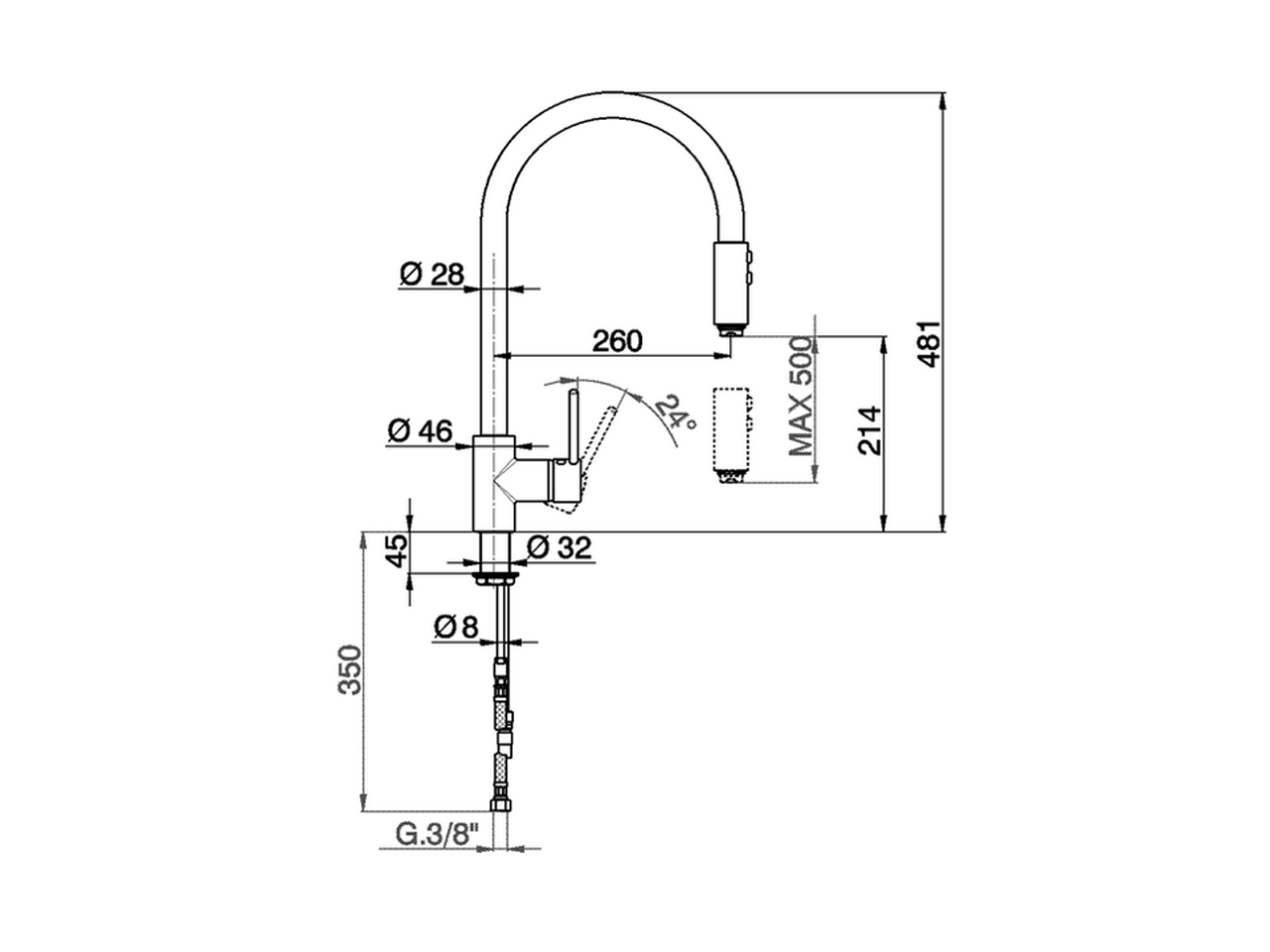 Miscelatore monocomando lavello docc. estraibile KITCHEN_LL000570 - v1