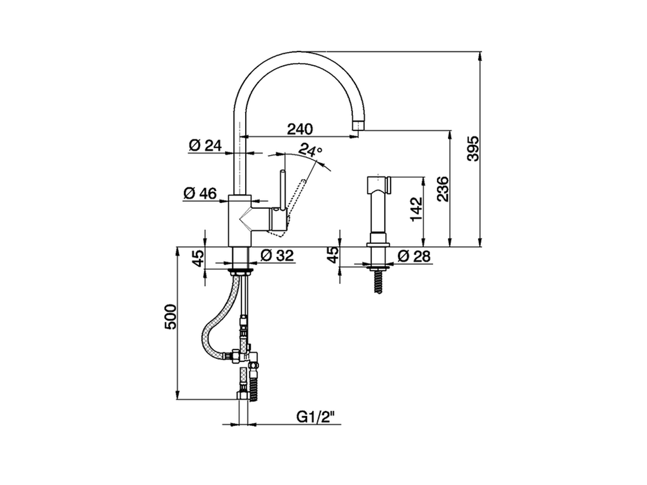 MIscelatore monocomando lavello doccia estraibile KITCHEN_LL004570 - v1