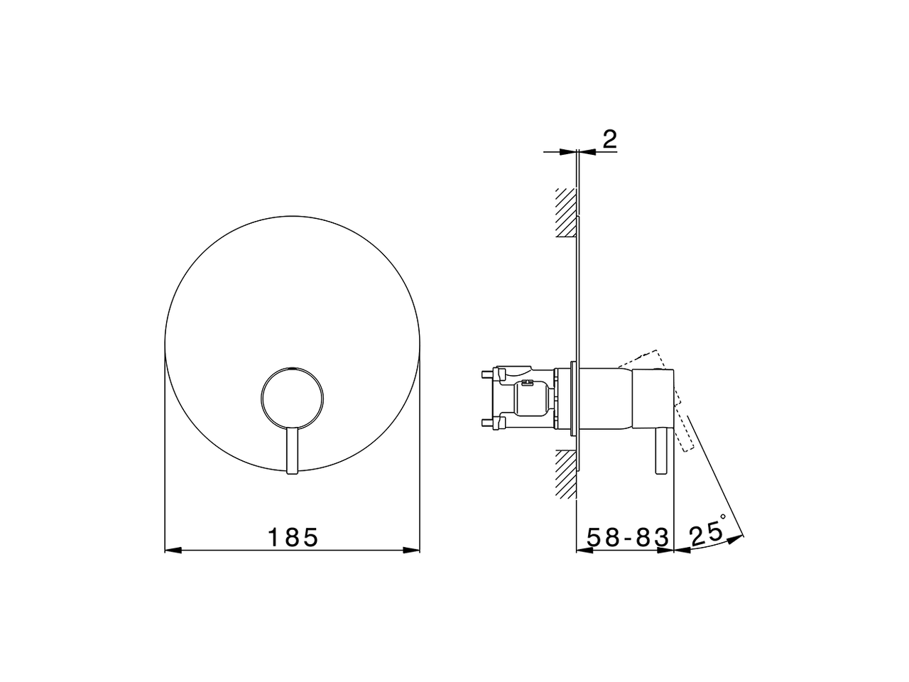 Completo Monocomando per One-Box LESS MINIMAL_LM0BM010 - v1