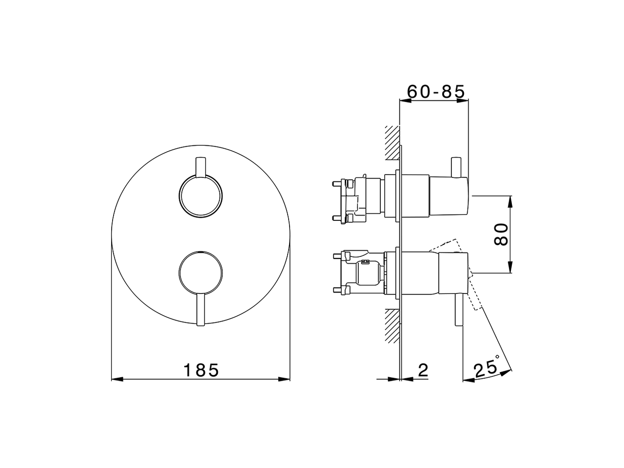 Completo Monocomando per One-Box LESS MINIMAL_LM0BM030 - v1