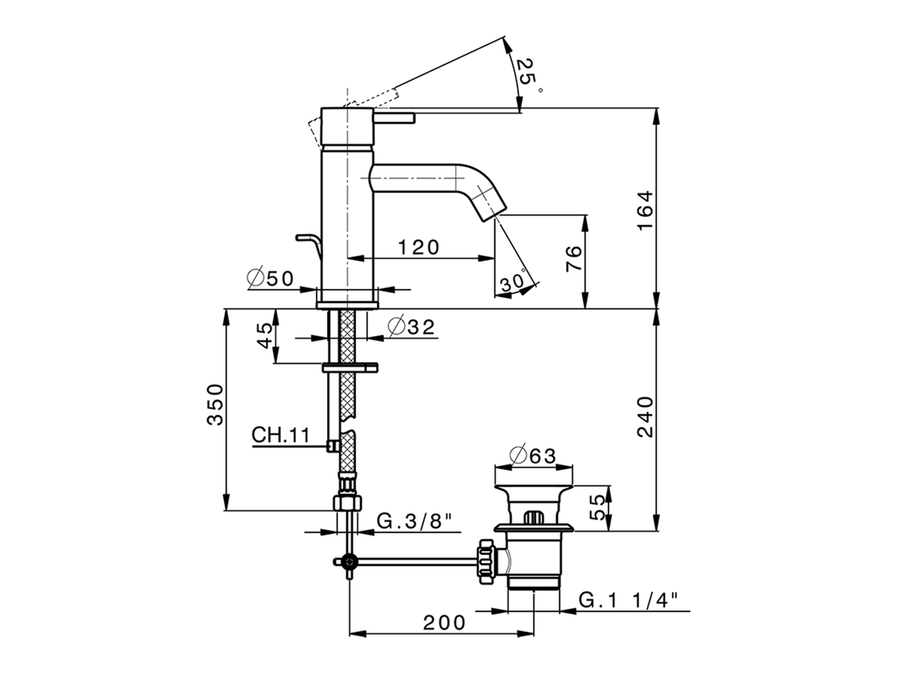 Miscelatore monocomando lavabo NUOVA LESS_LN000510 - v1