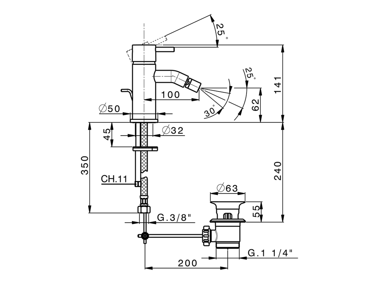 Miscelatore monocomando bidet NUOVA LESS_LN000550 - v1