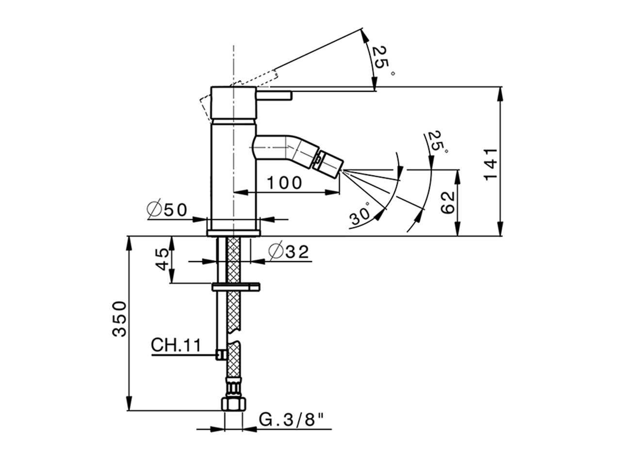 Miscelatore monocomando bidet NUOVA LESS_LN000560 - v1