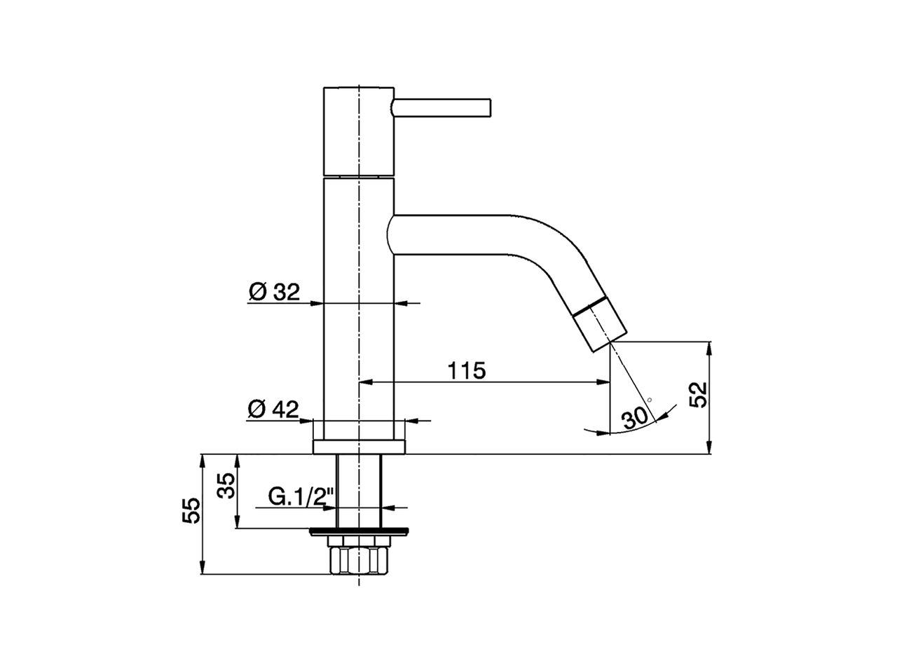 Rubinetto monoacqua NUOVA LESS_LN000900 - v1