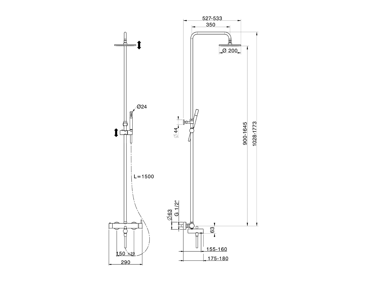 Colonna vasca monocomando 3 funzioni NUOVA LESS_LN004120 - v1