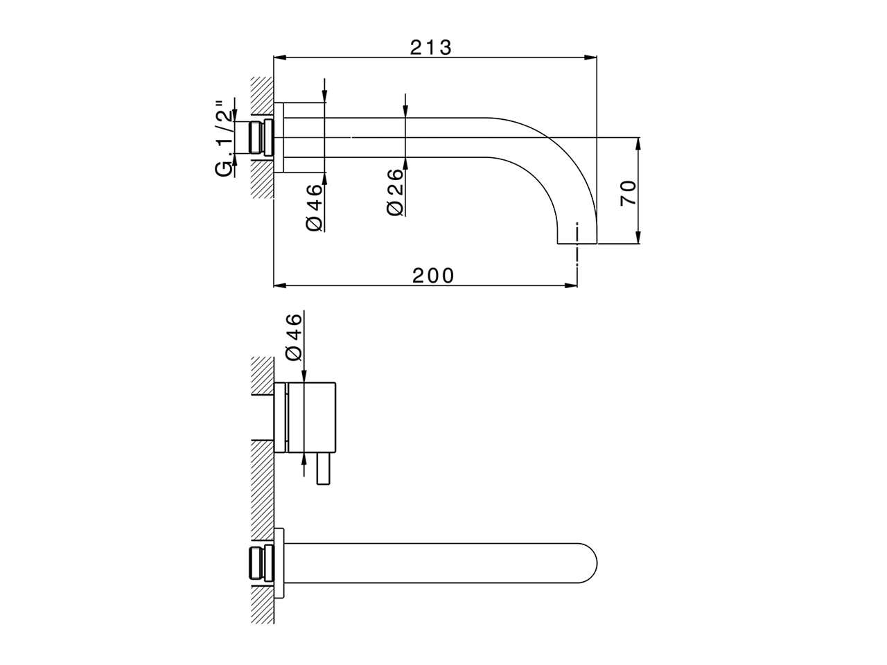 Parte esterna lavabo a parete NUOVA LESS_LN013513 - v1