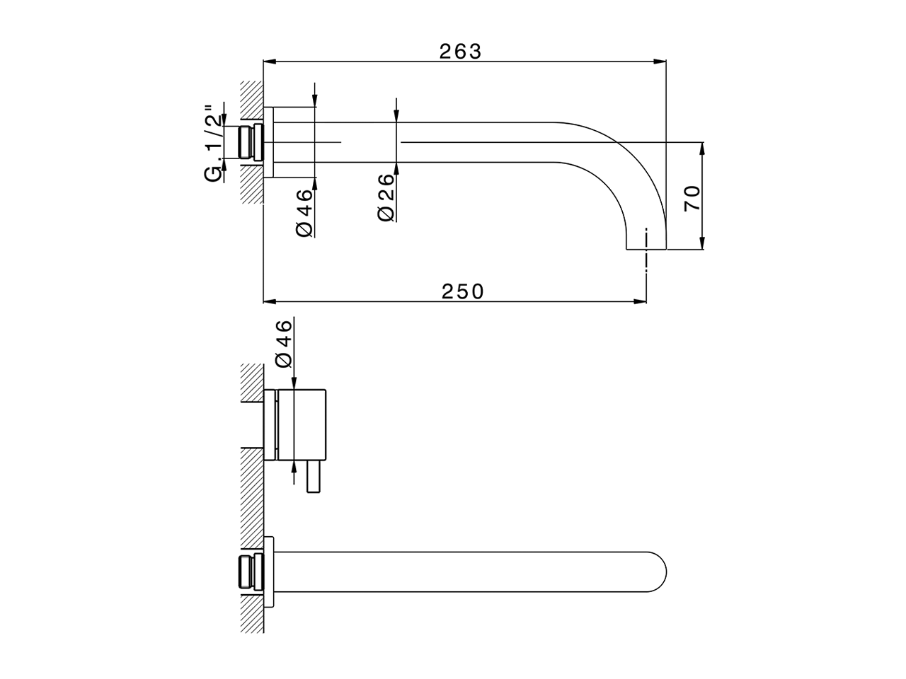 Parte esterna lavabo a parete NUOVA LESS_LN013514 - v1