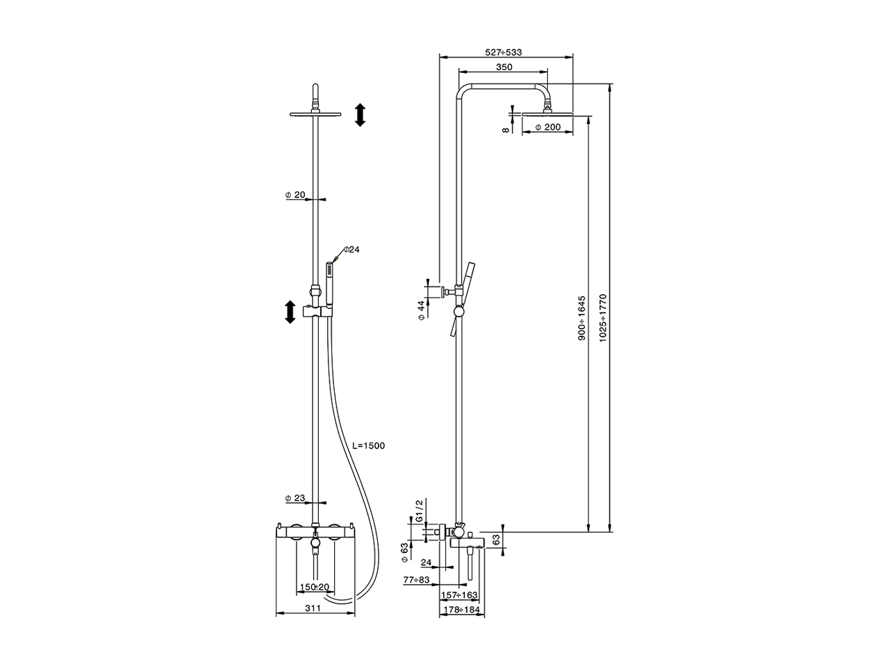 Colonna vasca termostatica 3 funzioni NUOVA LESS_LNC83016 - v1