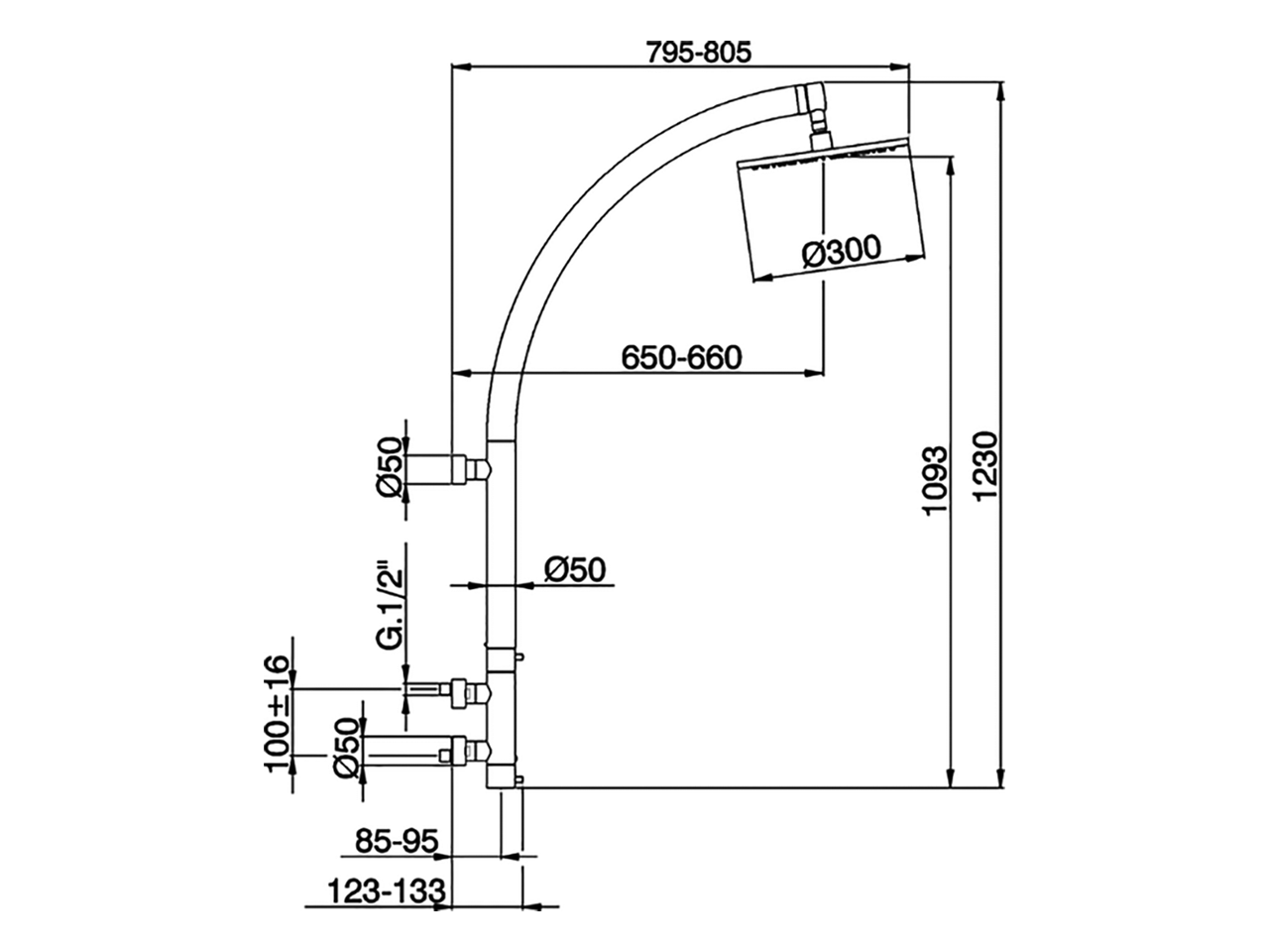 Colonna doccia termostatica murale WELLNESS_LNC91010 - v1