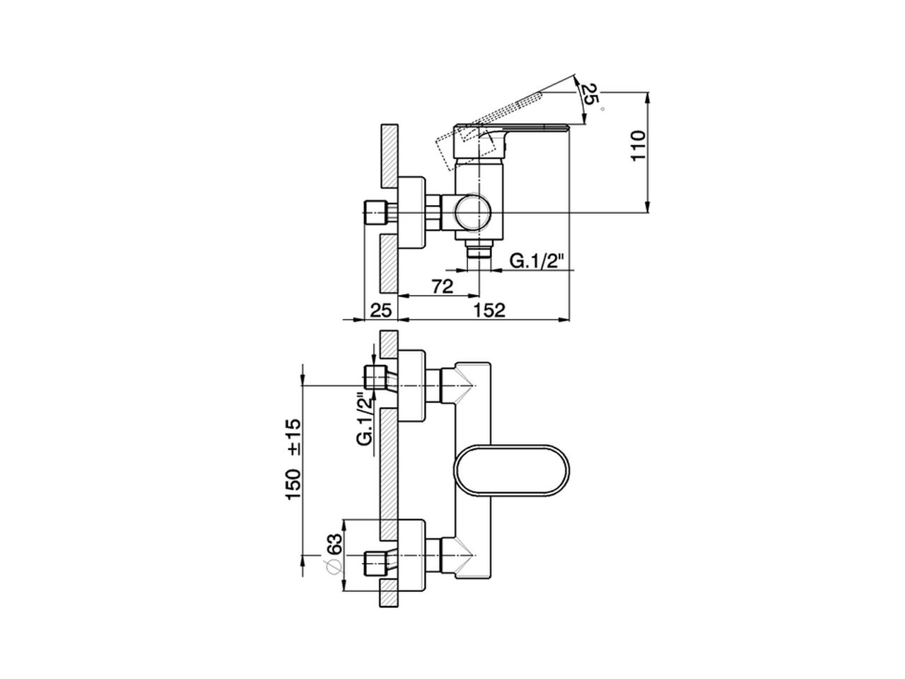 Miscelatore monocomando doccia LINEAVIVA_LV000440 - v1
