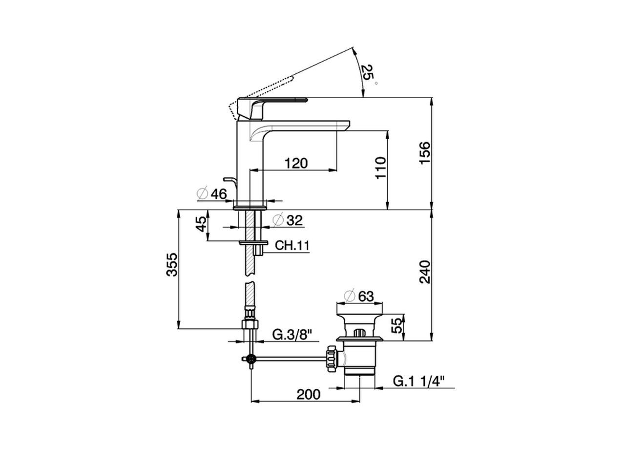 Miscelatore monocomando lavabo LINEAVIVA_LV000510 - v1