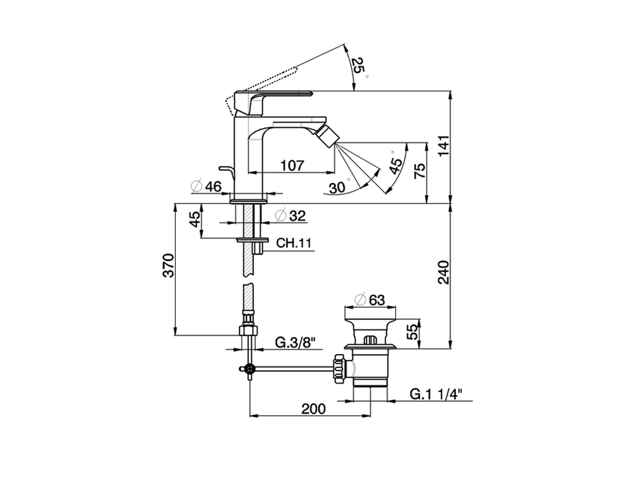 Miscelatore monocomando bidet LINEAVIVA_LV000550 - v1