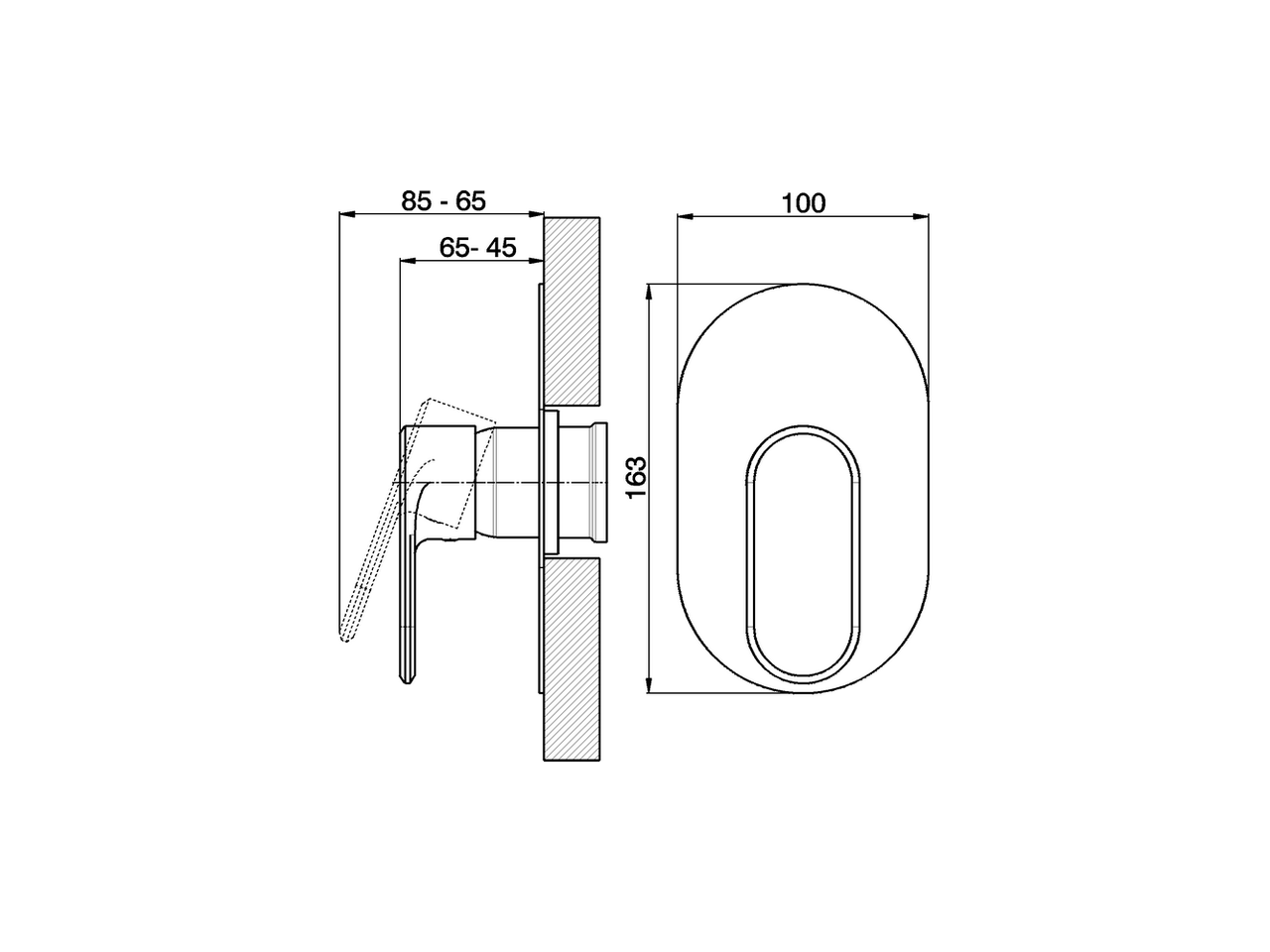 Parte esterna monocomando doccia incasso LINEAVIVA_LV003000 - v1
