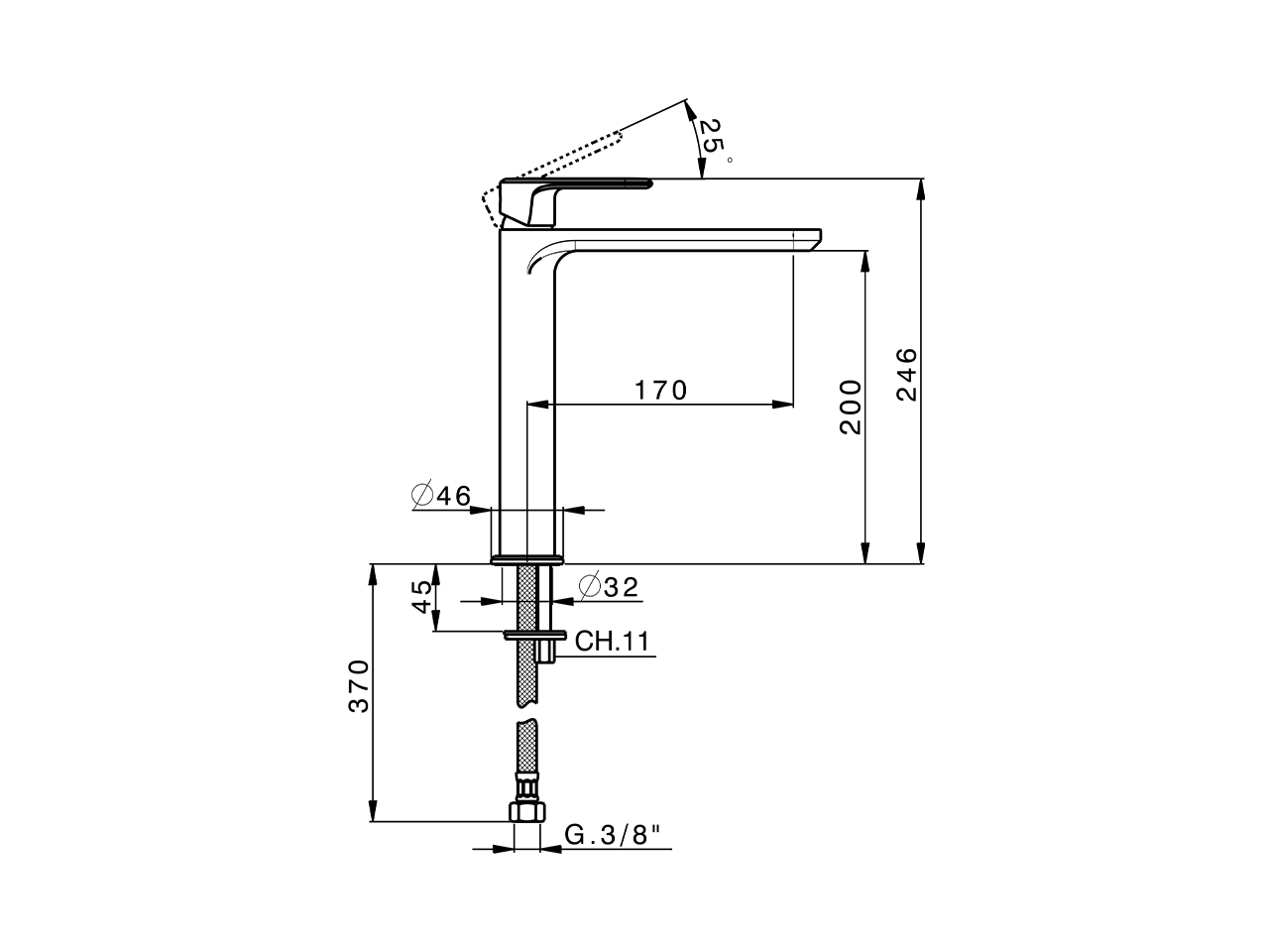 Miscelatore monocomando lavabo alto LINEAVIVA_LV003554 - v1