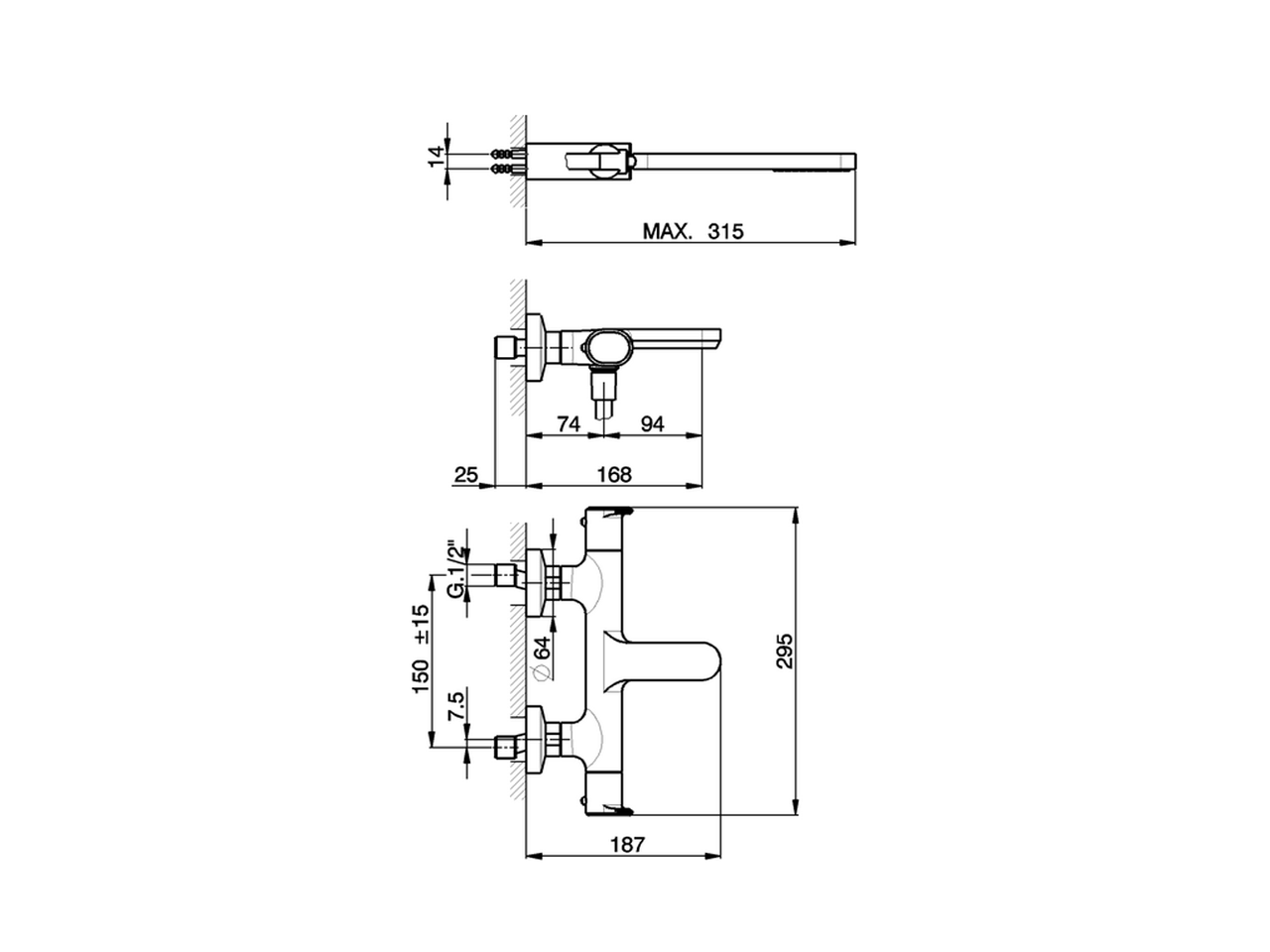 Miscelatore termostatico vasca completo LINEAVIVA_LVD21010 - v1
