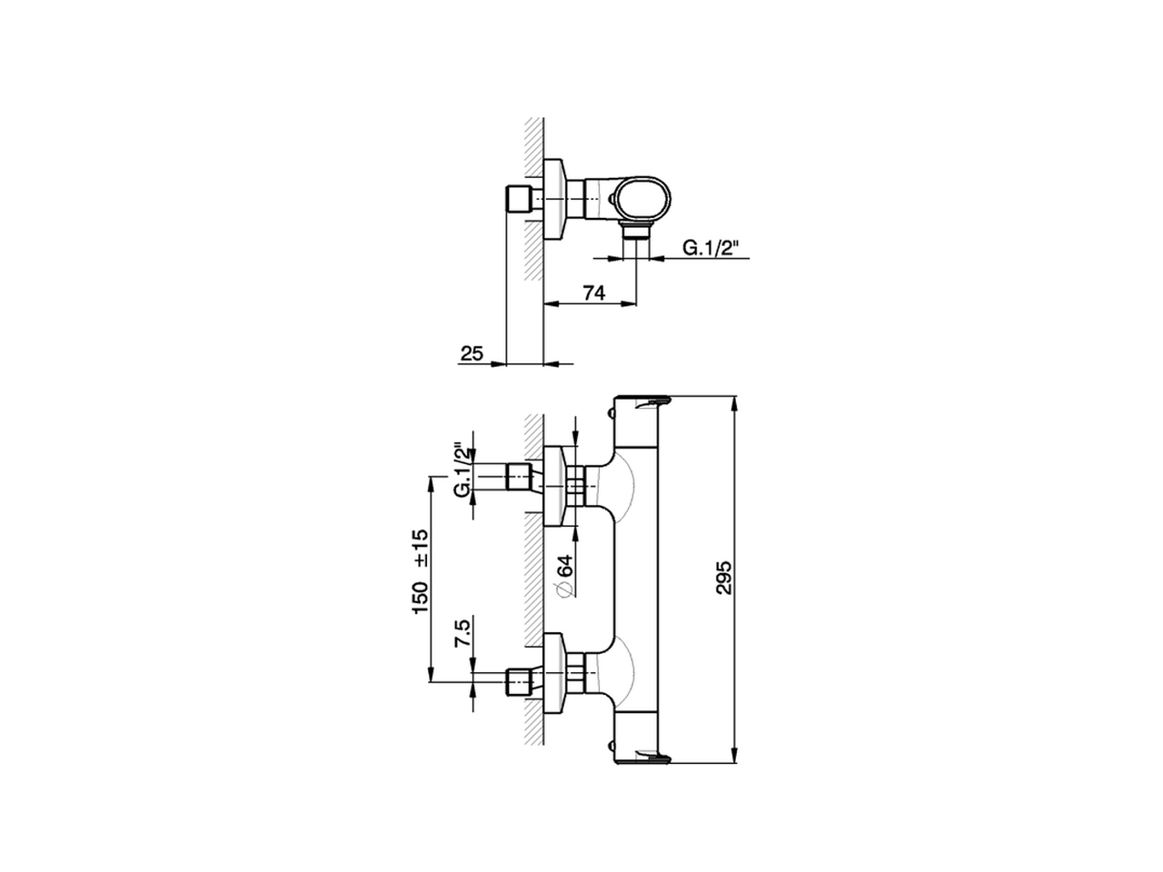 Miscelatore termostatico doccia LINEAVIVA_LVT01010 - v1