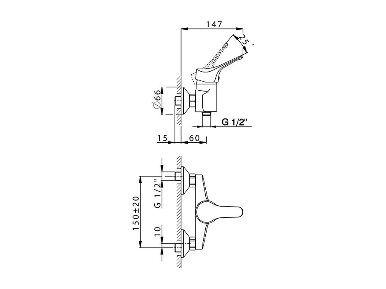 Miscelatore monocomando doccia MITO3_M3000440 - v1