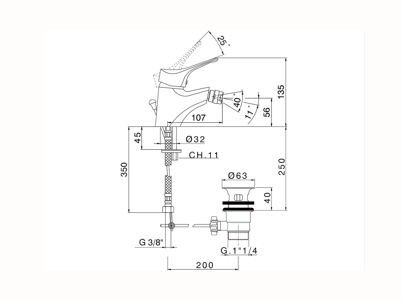 Miscelatore monocomando bidet MITO3_M3000550 - v1