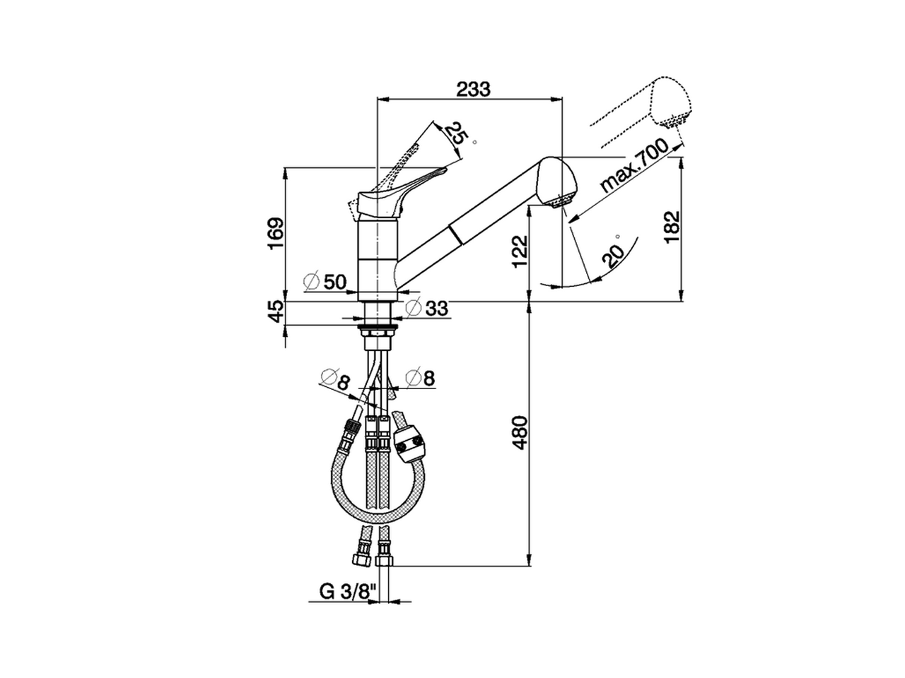 Miscelatore monocomando lavello docc. estraibile KITCHEN_M3002570 - v1