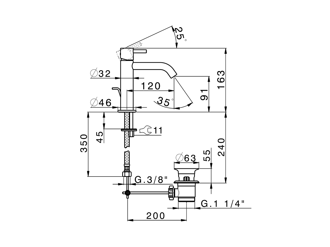 Miscelatore monocomando lavabo large LESS MINIMAL_MI000494 - v1