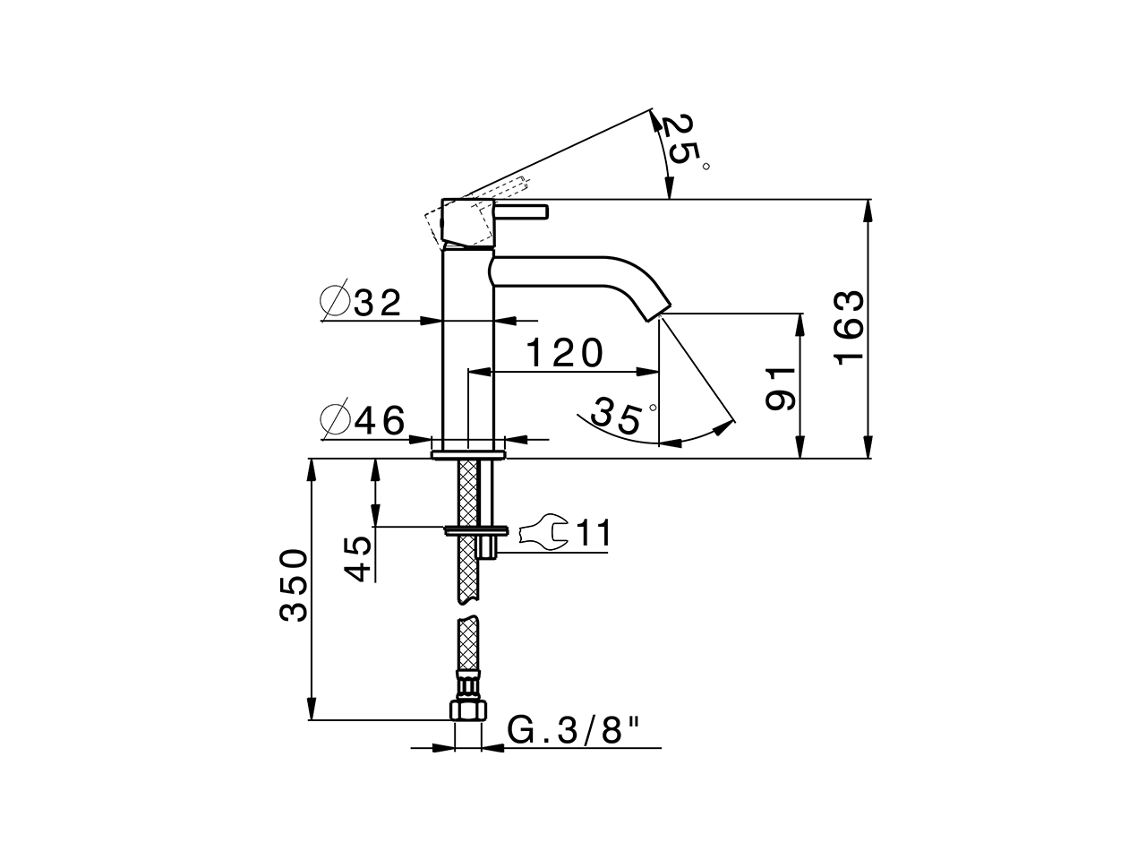 Miscelatore monocomando lavabo large LESS MINIMAL_MI000504 - v1