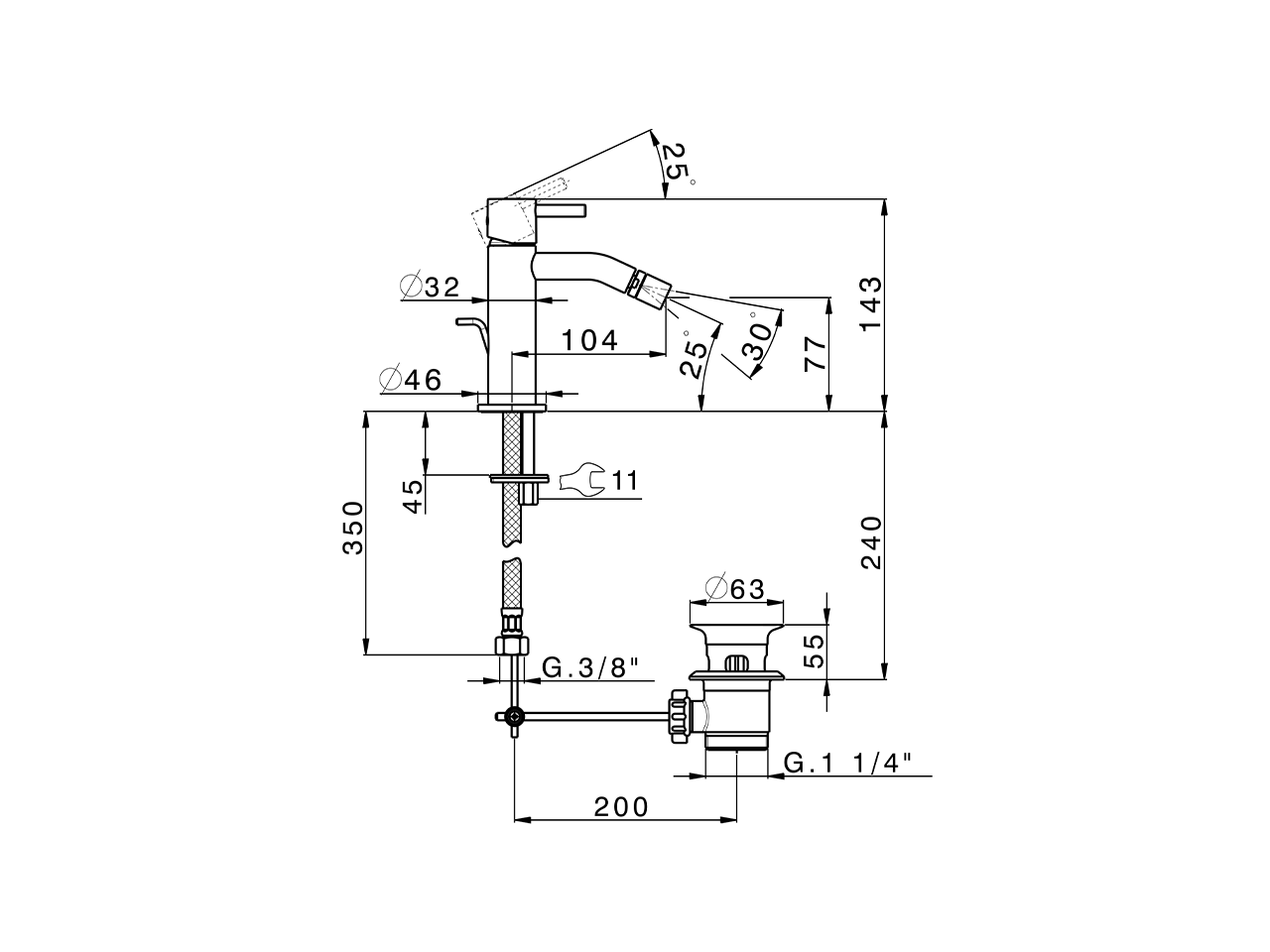 Miscelatore monocomando bidet LESS MINIMAL_MI000554 - v1
