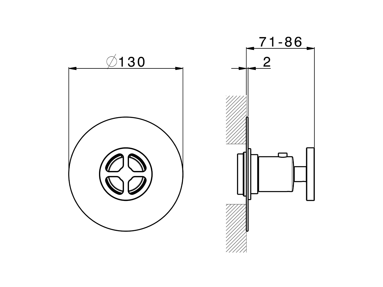 Parte esterna termostatico doccia incasso GRACE_MN007200 - v1
