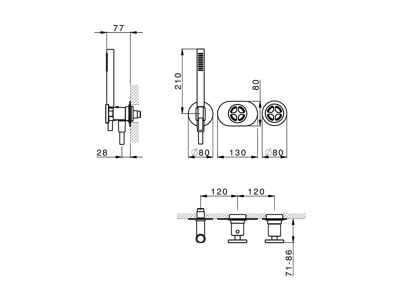 Parte esterna termostatico doccia incasso 2 uscite GRACE_MN019641 - v1