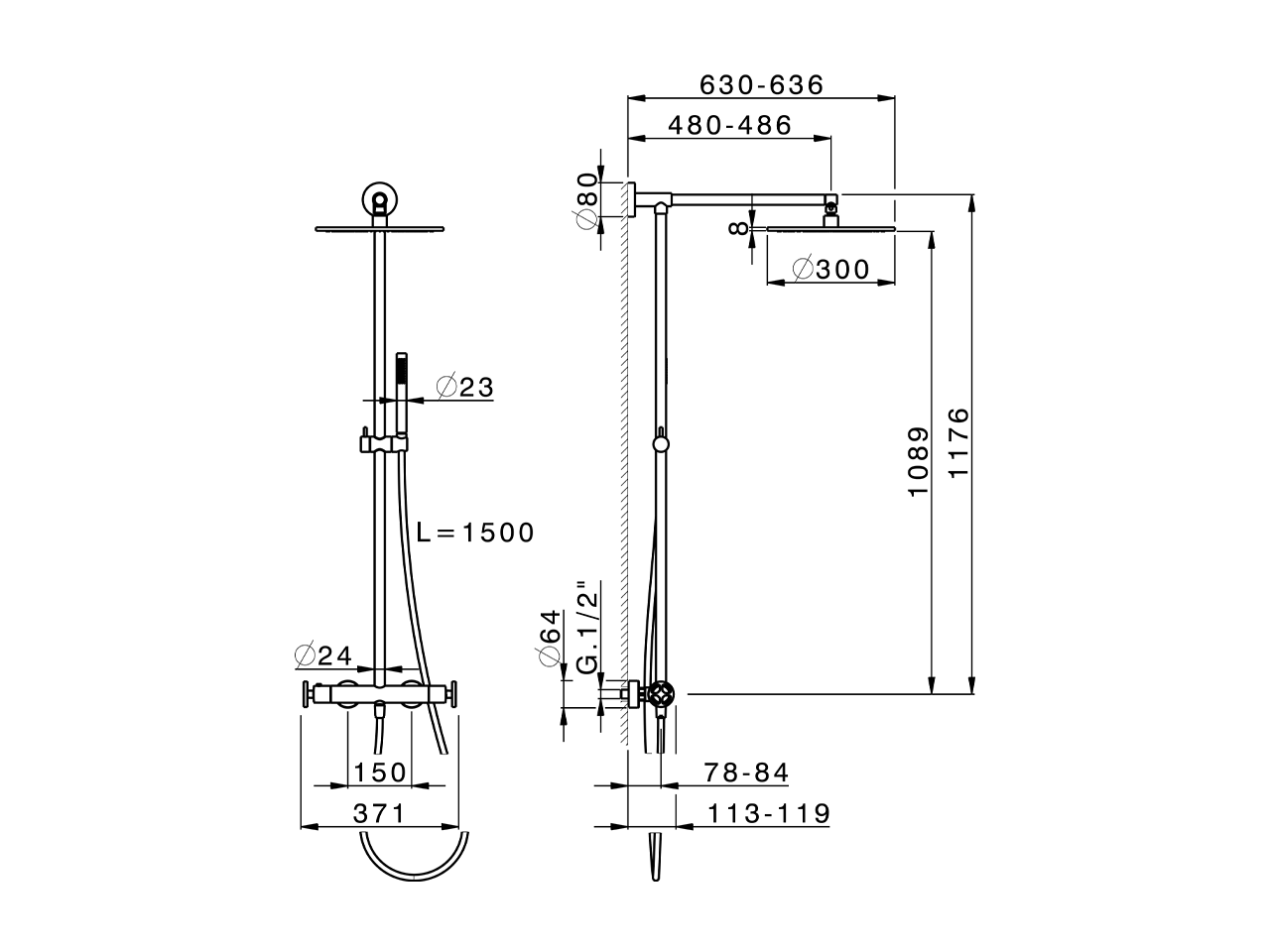 Colonna doccia termostatica 2 funzioni GRACE_MNC7801N - v1