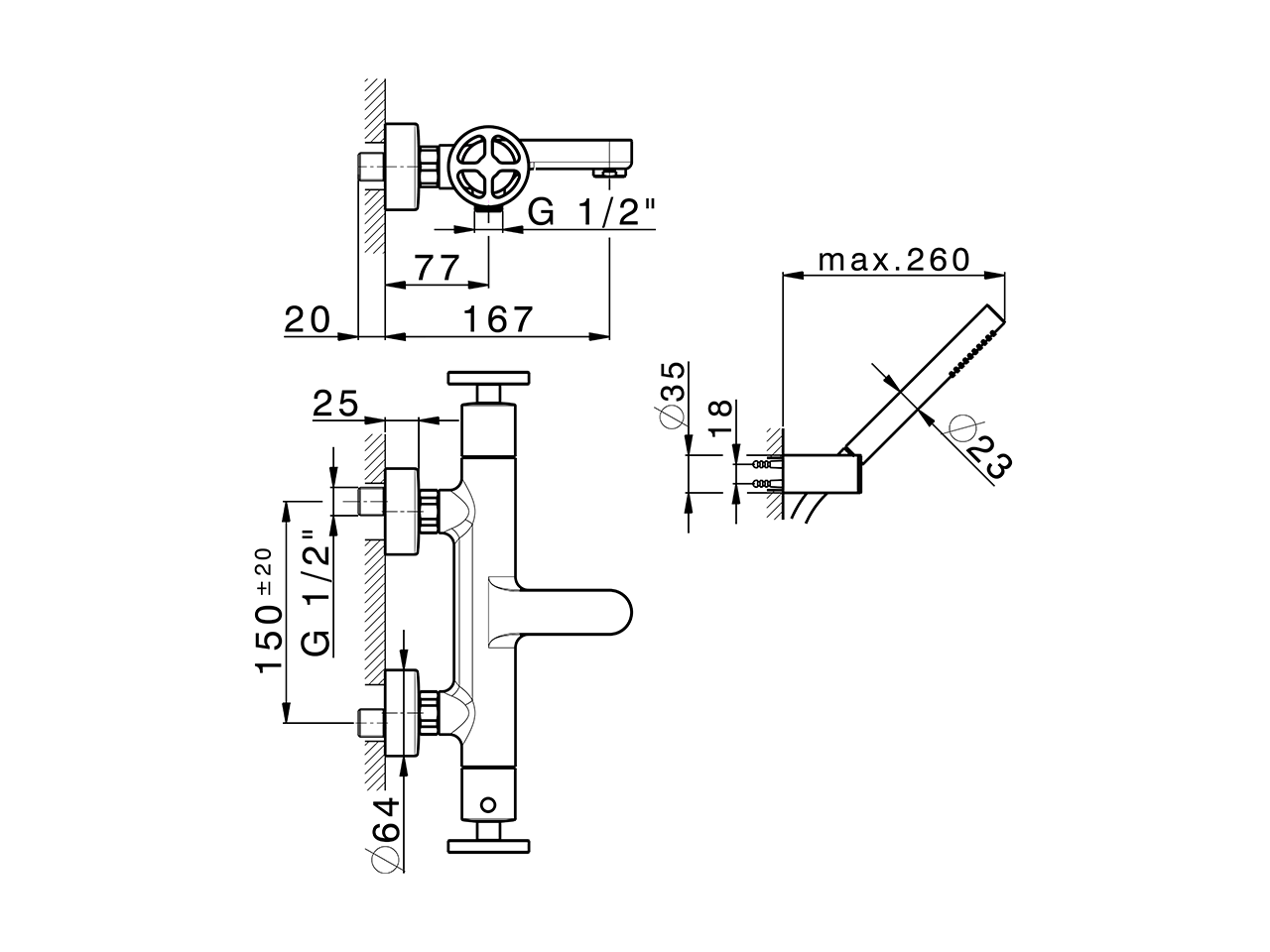 Miscelatore termostatico vasca completo GRACE_MND21016 - v1