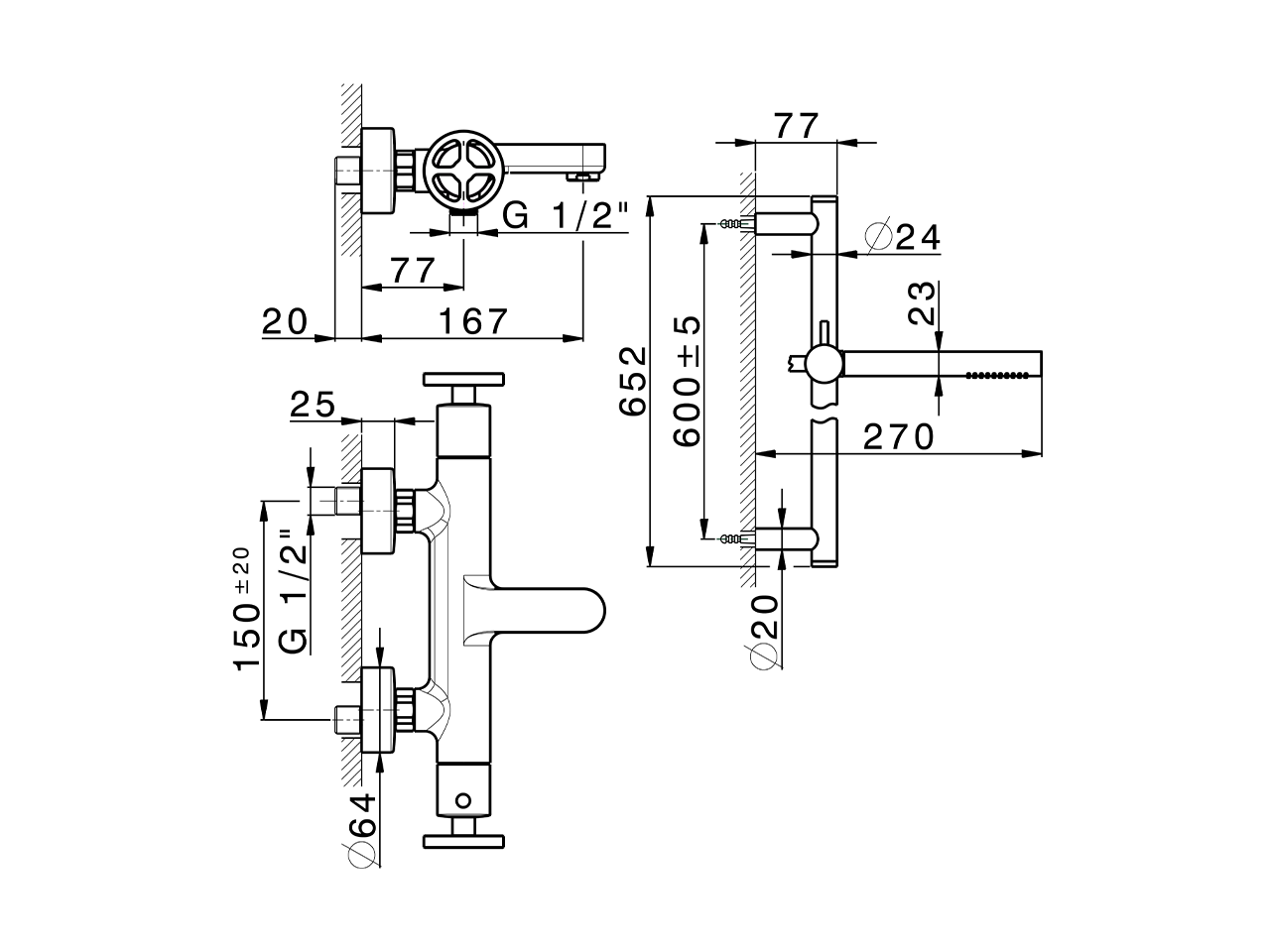 Miscelatore termostatico vasca con saliscendi GRACE_MNS21016 - v1