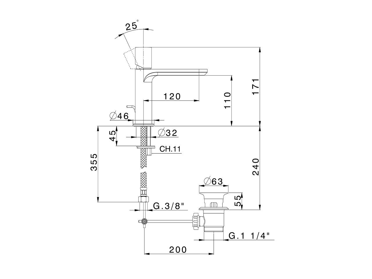 Miscelatore monocomando lavabo large PURA ENCANTO_N1000504 - v1