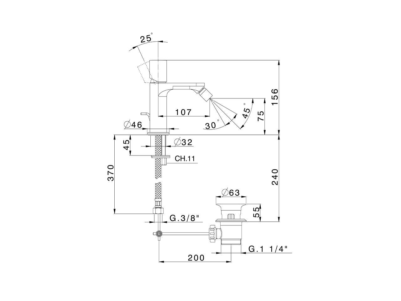 Miscelatore monocomando bidet PURA ENCANTO_N1000564 - v1