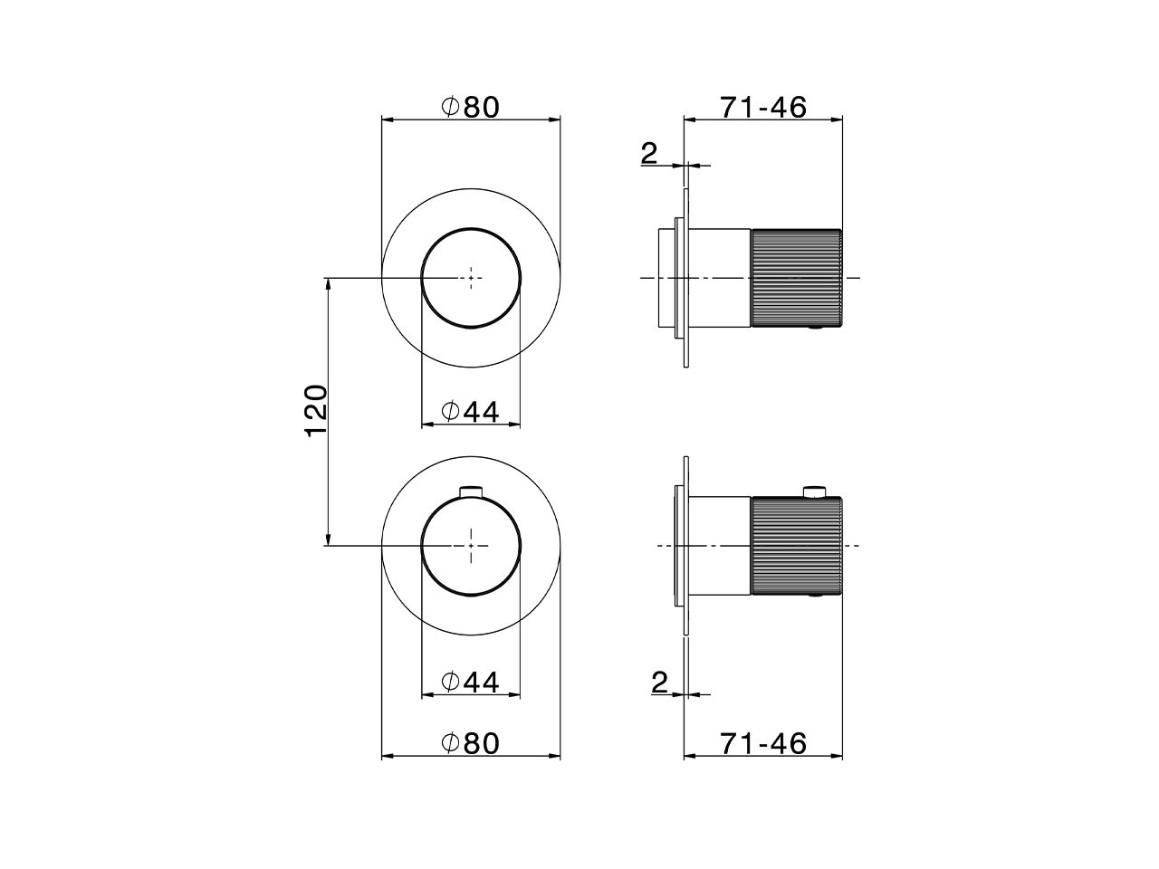 Parte esterna termostatico doccia incasso PLISSÉ ENCANTO_N20G2200 - v1