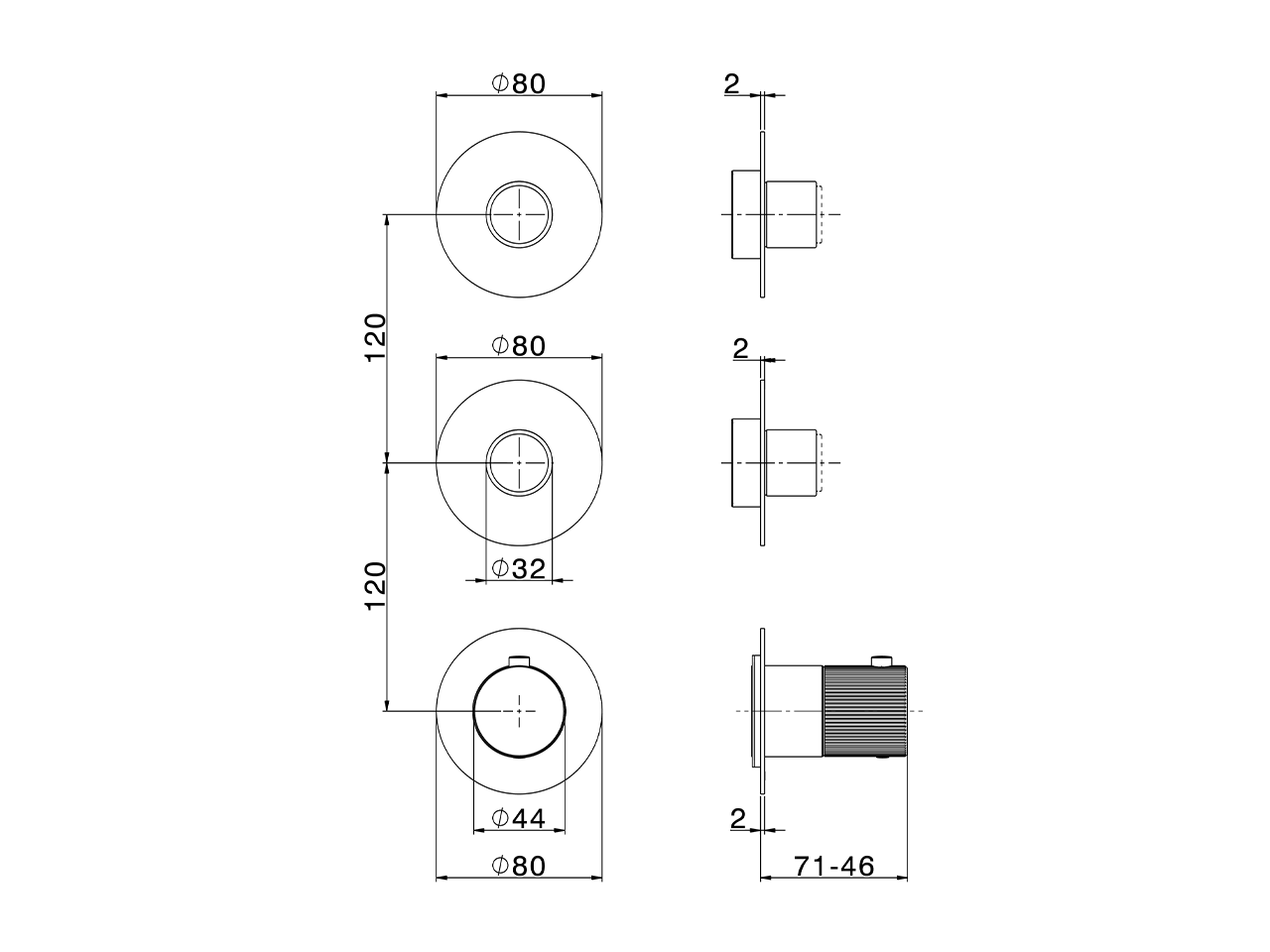 Parte esterna termo doccia incasso 2 funzioni PLISSÉ ENCANTO_N20KG010 - v1