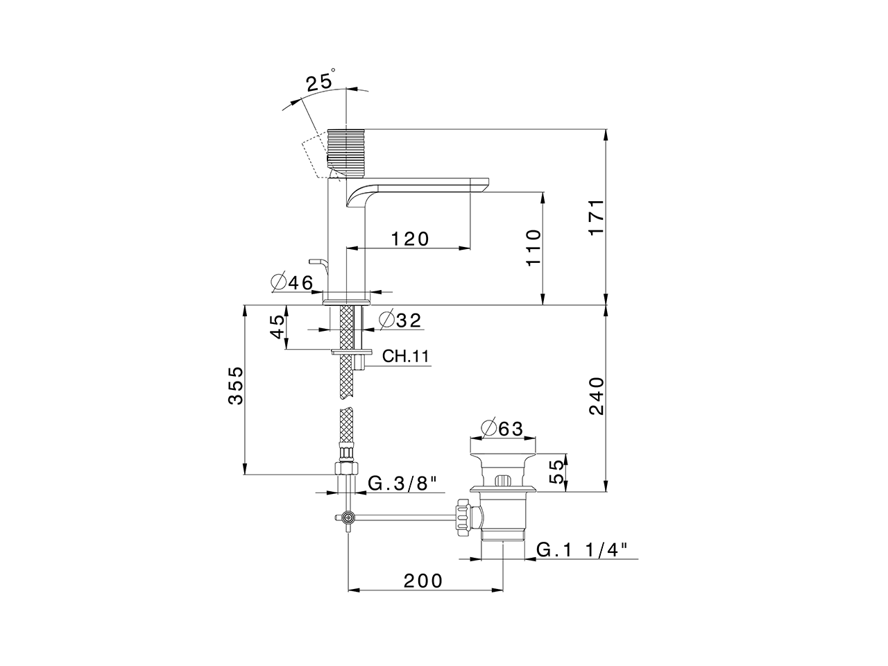 Miscelatore monocomando lavabo large ARTE ENCANTO_N3000504 - v1