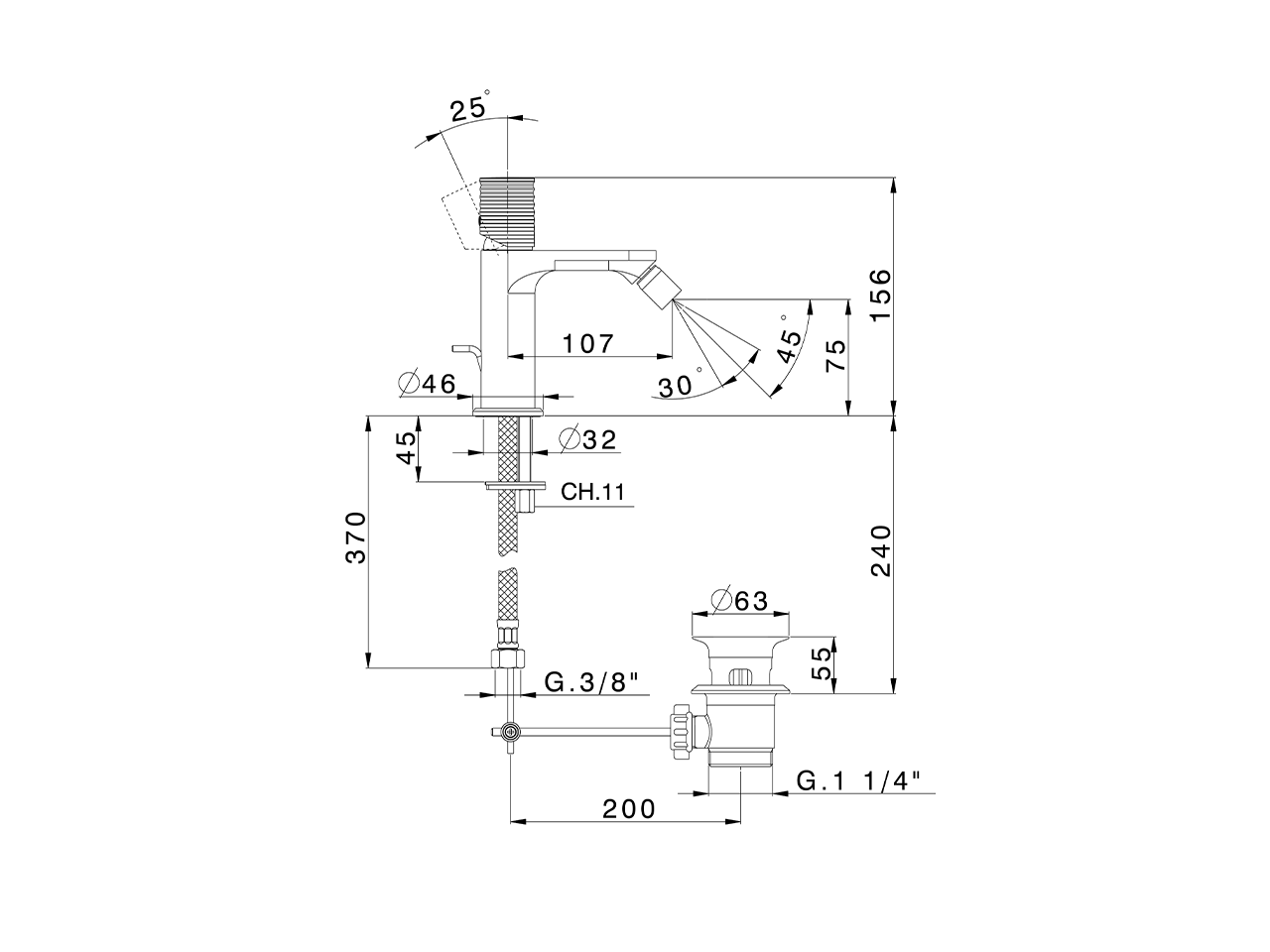 Miscelatore monocomando bidet ARTE ENCANTO_N3000564 - v1