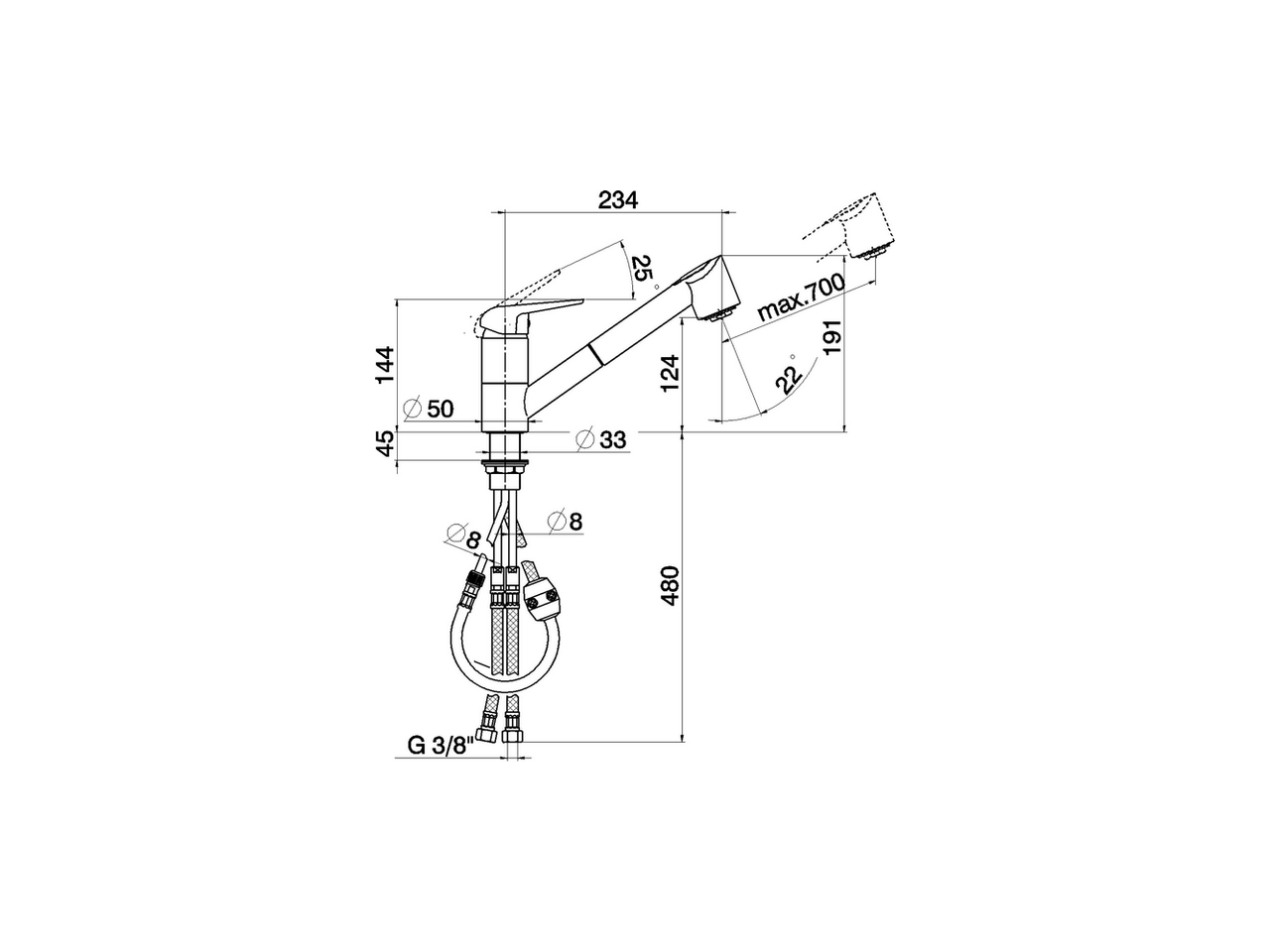 Miscelatore monocomando lavello docc. estraibile KITCHEN_PO002570 - v1