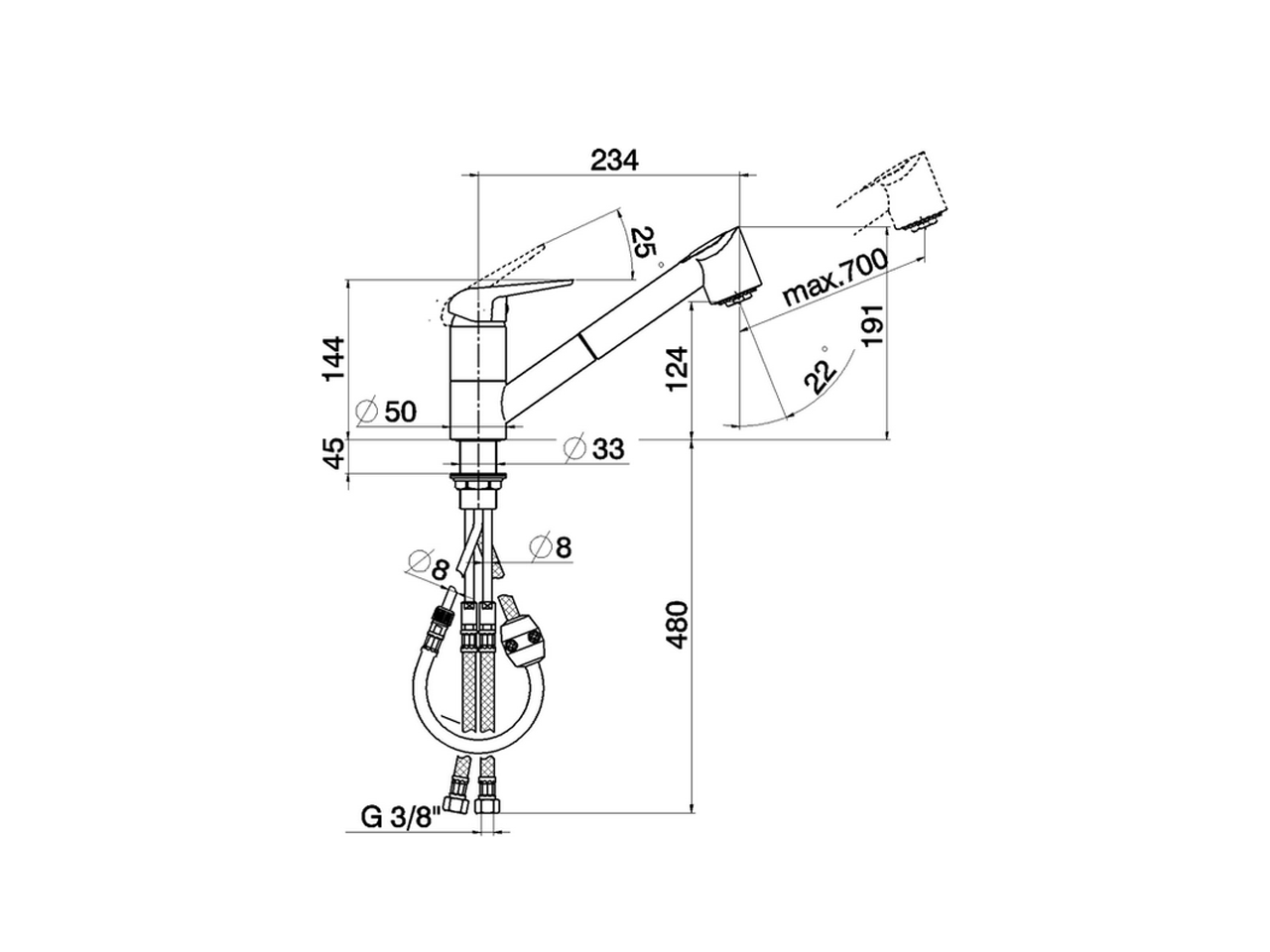 Miscelatore monocomando lavello ES docc.estraibile KITCHEN_PO002575 - v1