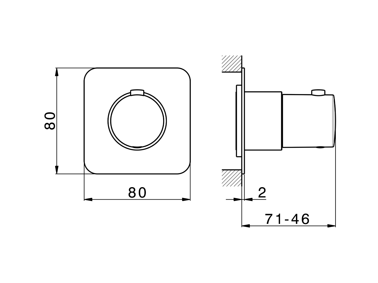 Parte esterna termostatico incasso PUSH&SHOWER_PS1G1020 - v1