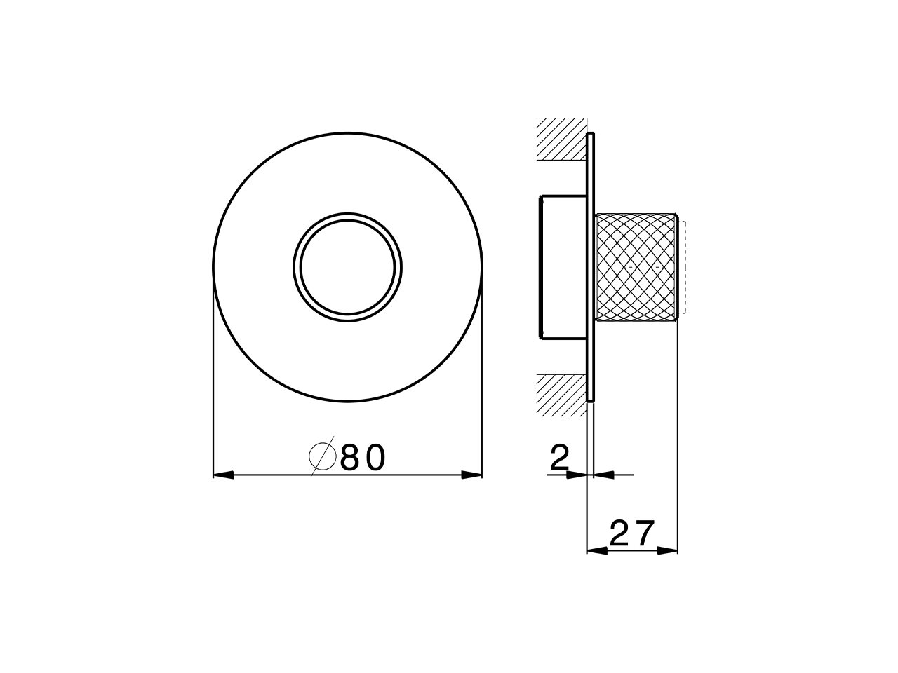 Parte esterna per singolo Push&Shower PUSH&SHOWER_PS1G6110 - v1