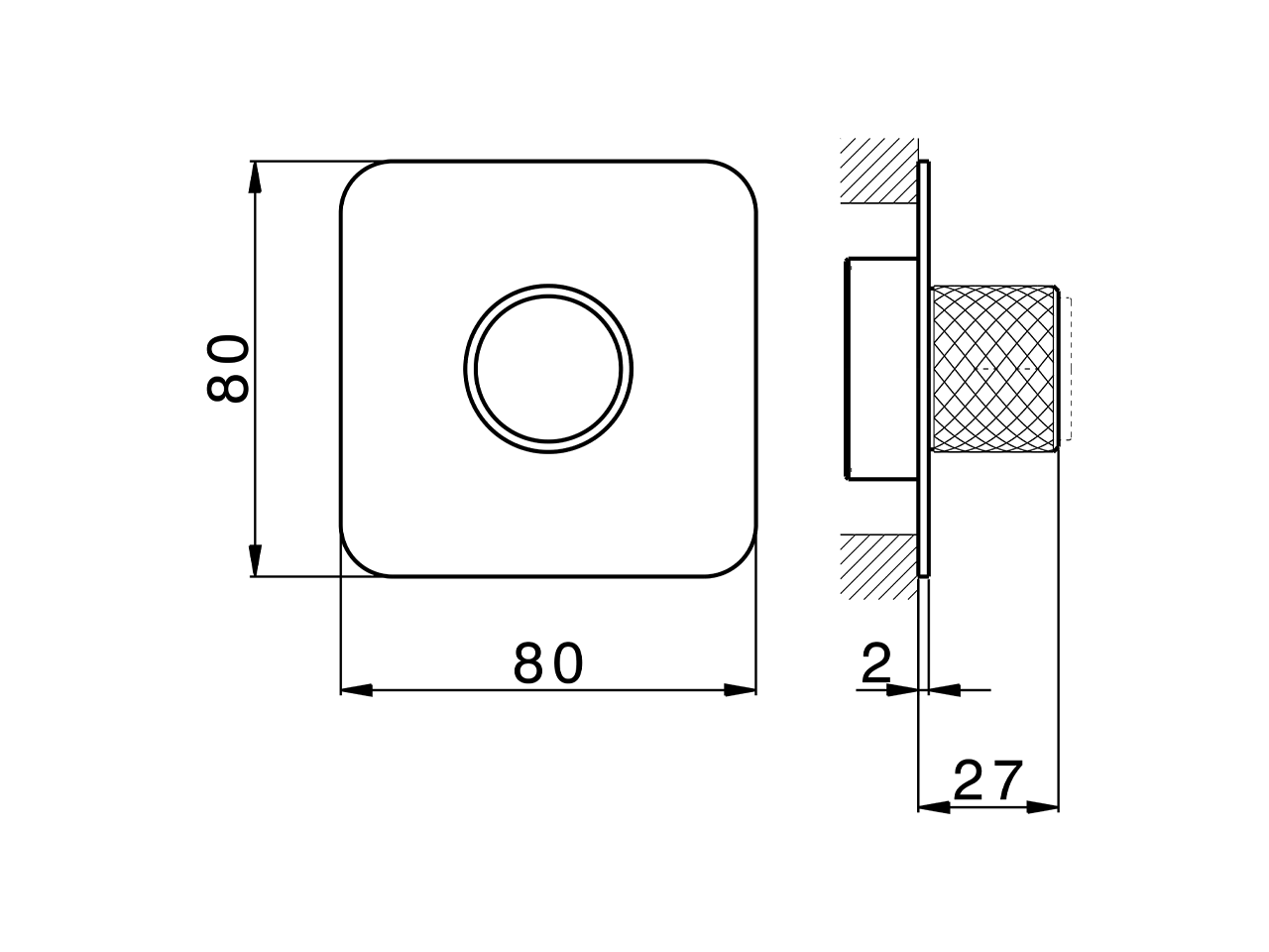 Parte esterna per singolo Push&Shower PUSH&SHOWER_PS1G6210 - v1