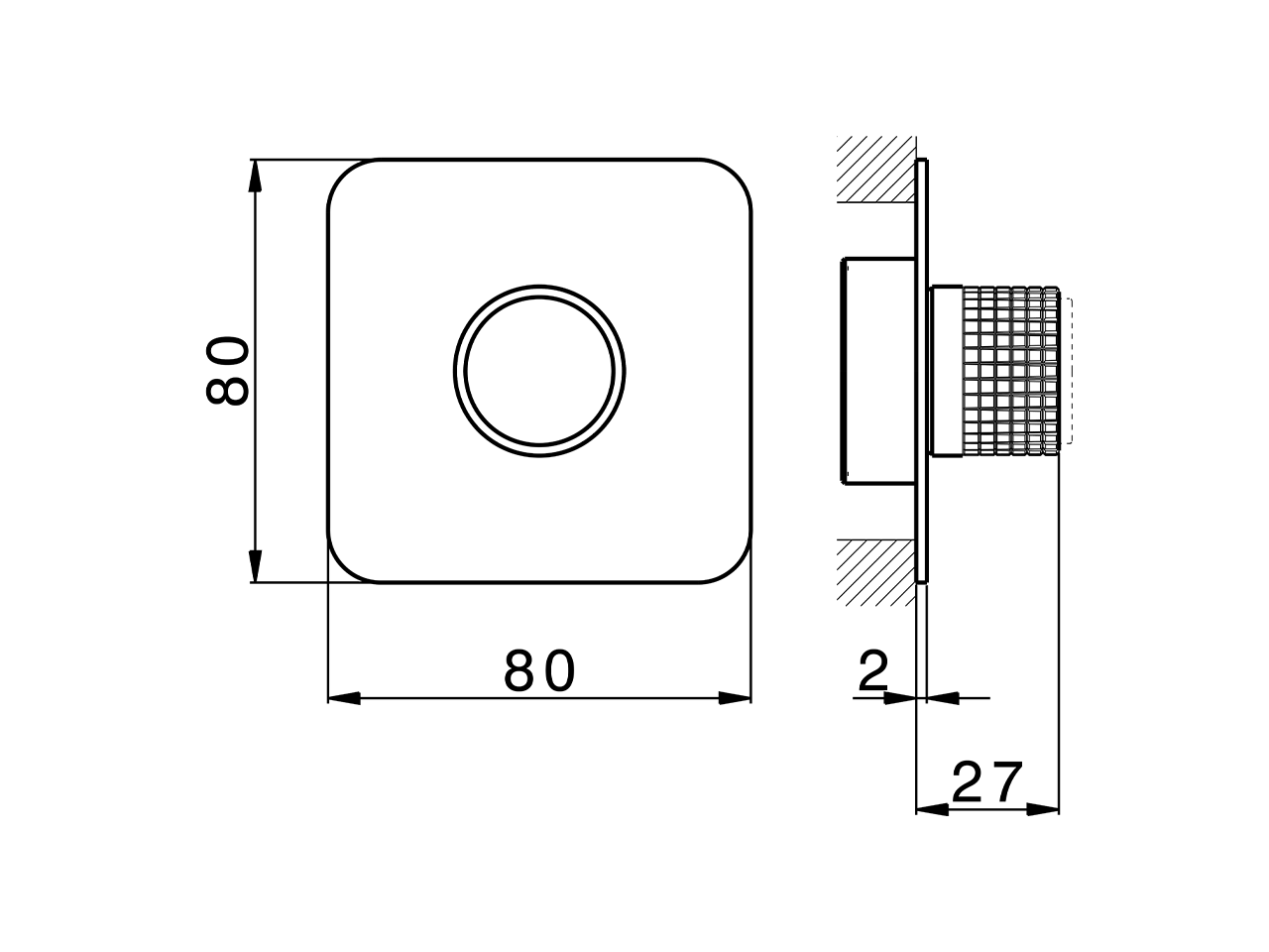 Parte esterna per singolo Push&Shower PUSH&SHOWER_PS1G6220 - v1