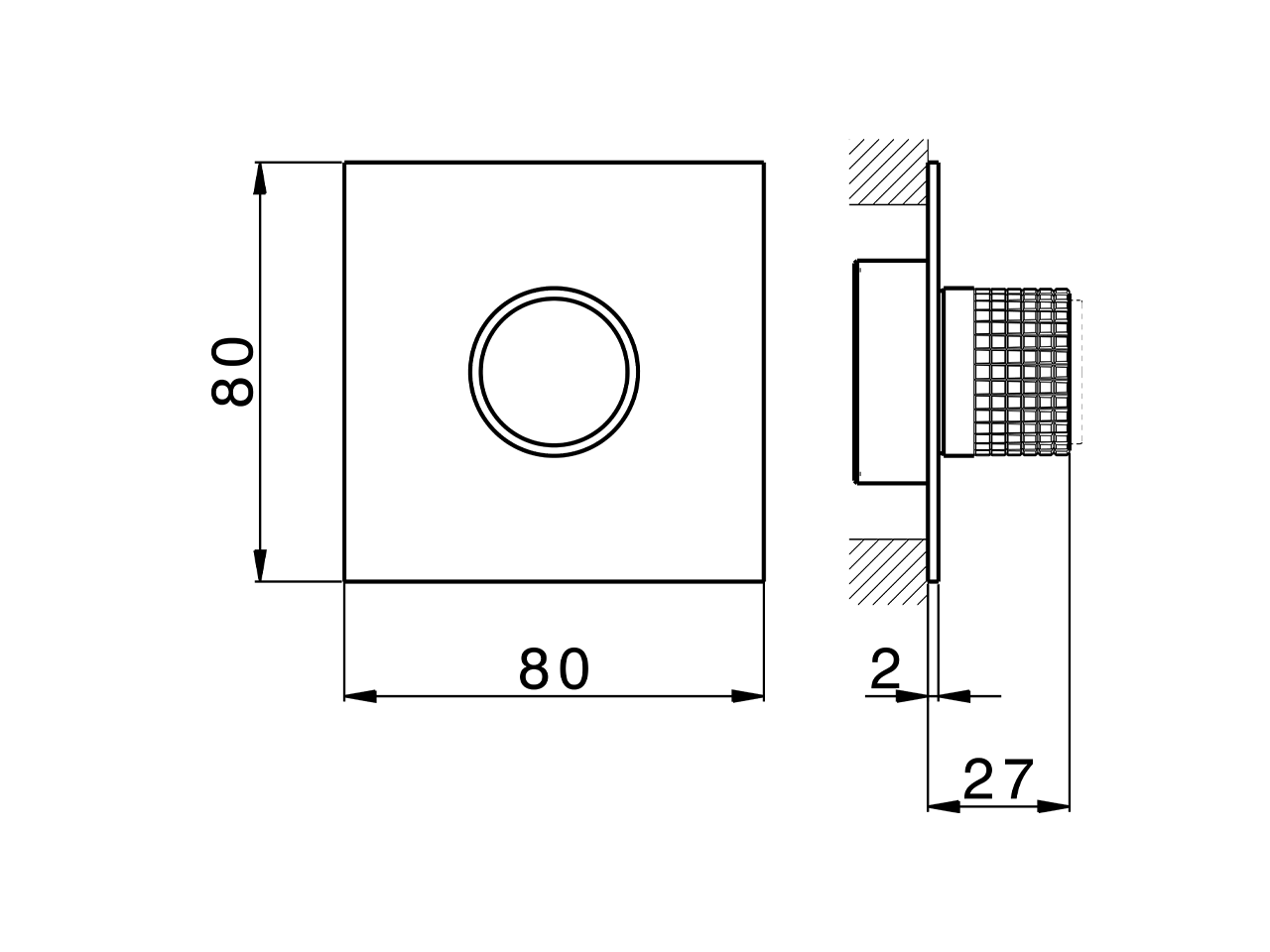 Parte esterna per singolo Push&Shower PUSH&SHOWER_PS1G6320 - v1