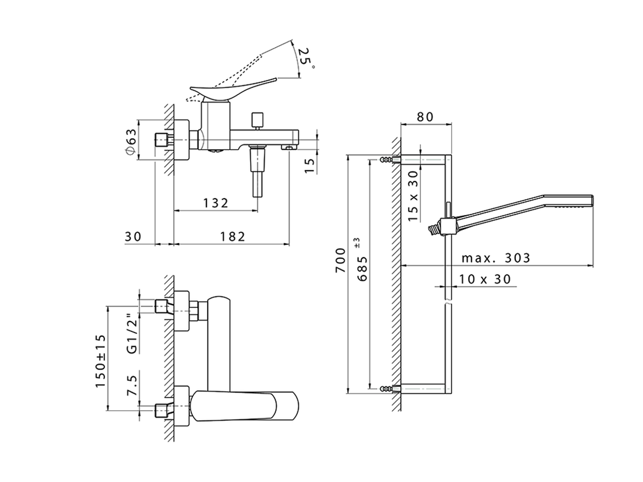 Miscelatore monocomando vasca completo ROADSTER ACCENT_RA000060 - v1