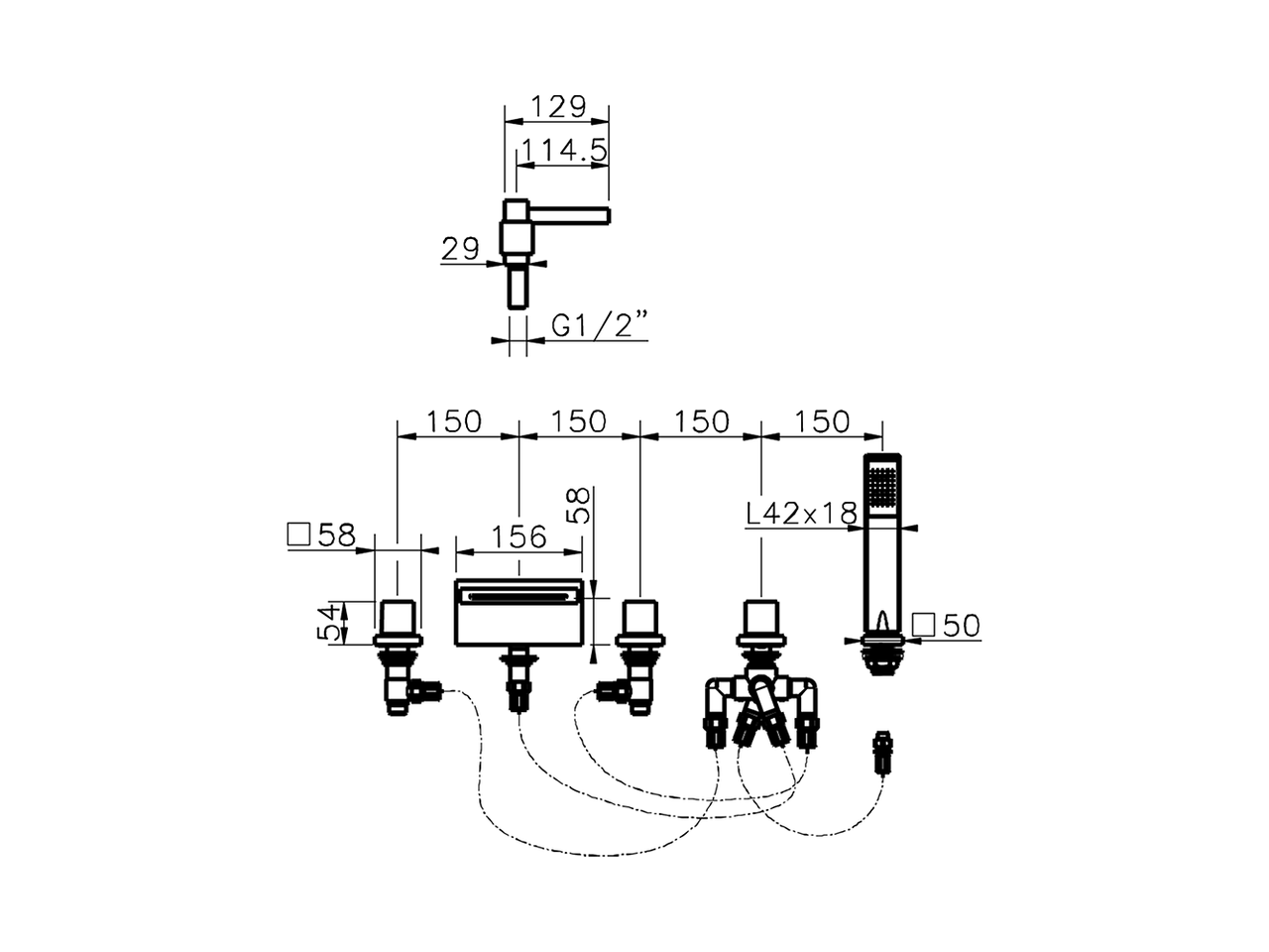 Miscelatore bordo vasca 5 fori ROADSTER ACCENT_RA000260 - v1