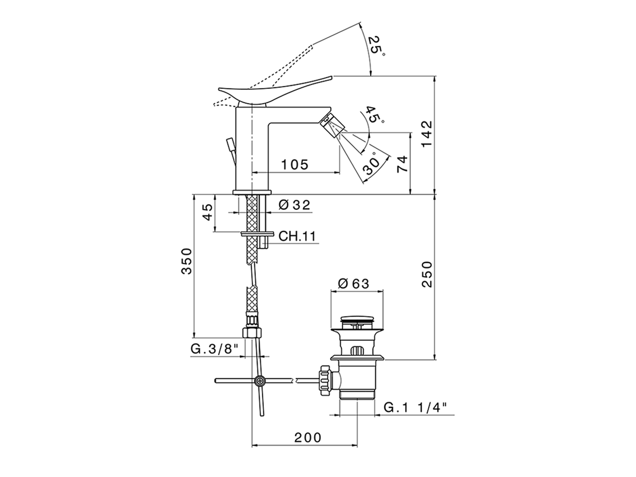 Miscelatore monocomando bidet ROADSTER ACCENT_RA000550 - v1