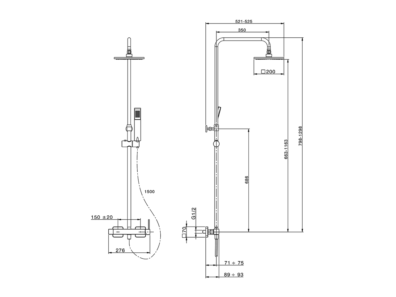 Colonna doccia monocomando 2 funzioni COLONNE DOCCIA_RA004021 - v1