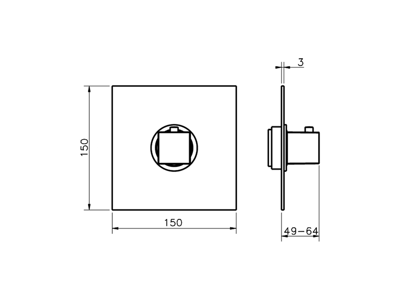 Parte esterna termostatico doccia incasso ROADSTER ACCENT_RA007200 - v1