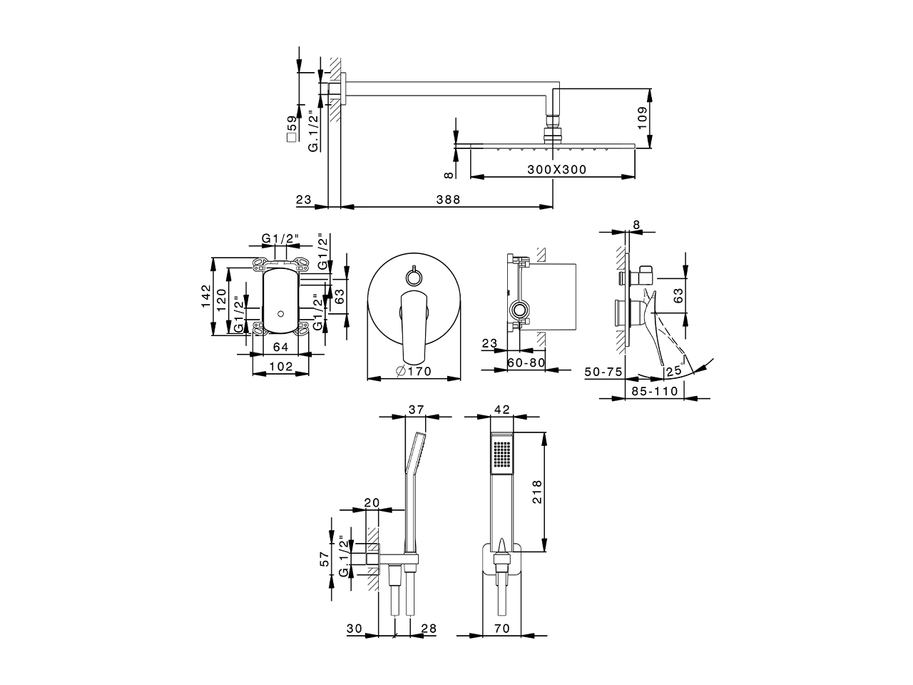 Kit completo miscelatore monocomando docc. incasso ROADSTER ACCENT_RA0KM020 - v1